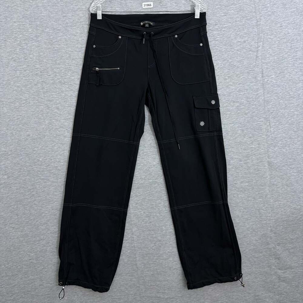 Athleta Women's Medium Nylon Low Rise Straight Crop Y2K Cargo Bettona Pant